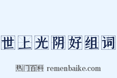 世上光阴好组词是什么意思的图片